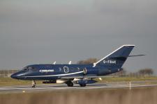 Falcon 20DC # G-FRAK @ Warton 10/02/2014.