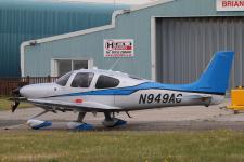 Cirrus Design SR22T # N949AC @ Blackpool 07/06/2016.